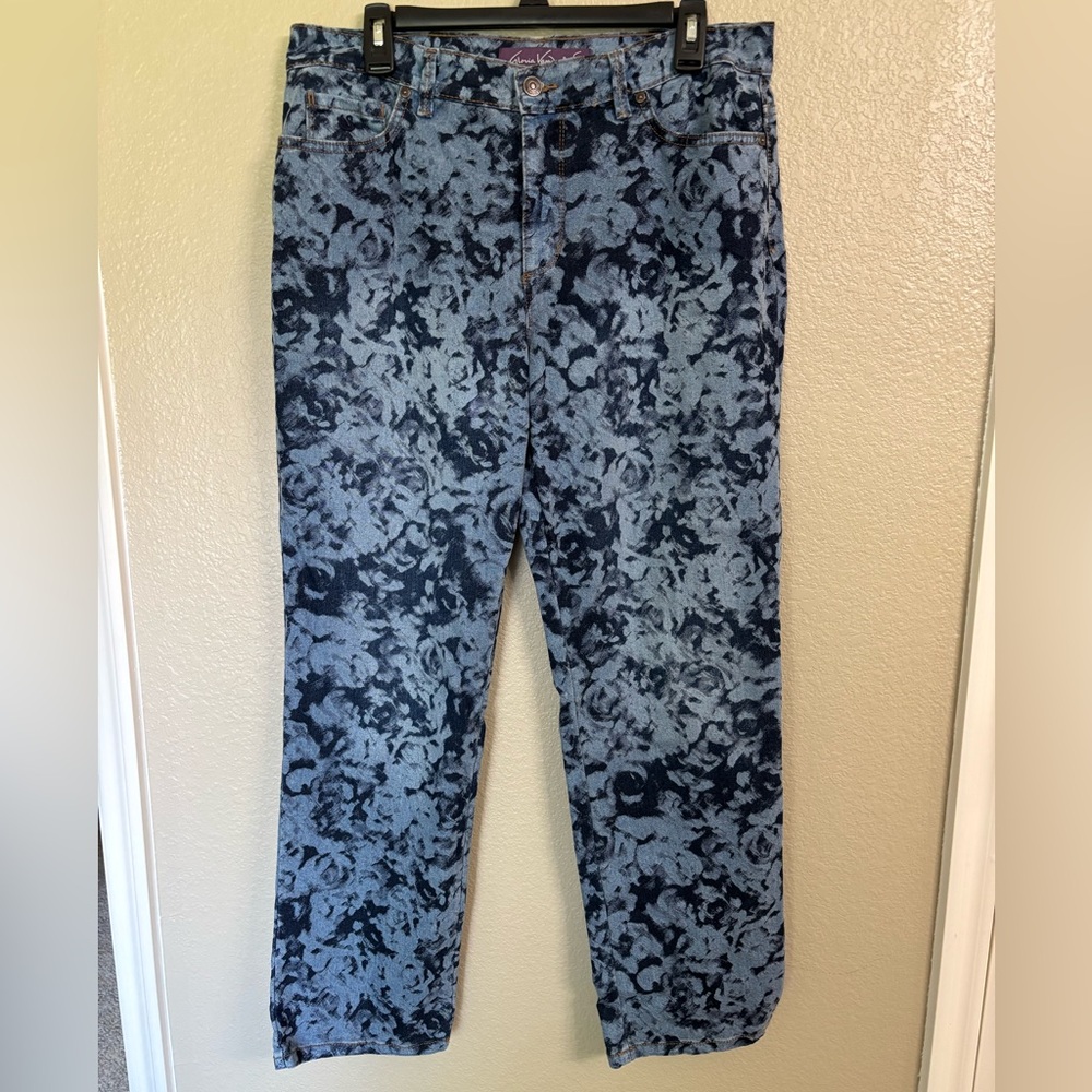 Gloria Vanderbilt Denim with Blue Floral Design